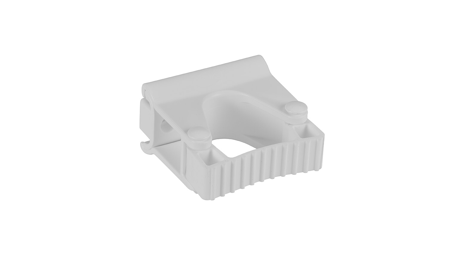 VIKAN Hygienische Wandhalterung, Gummi-Clip-Modul, 82 mm, weiss