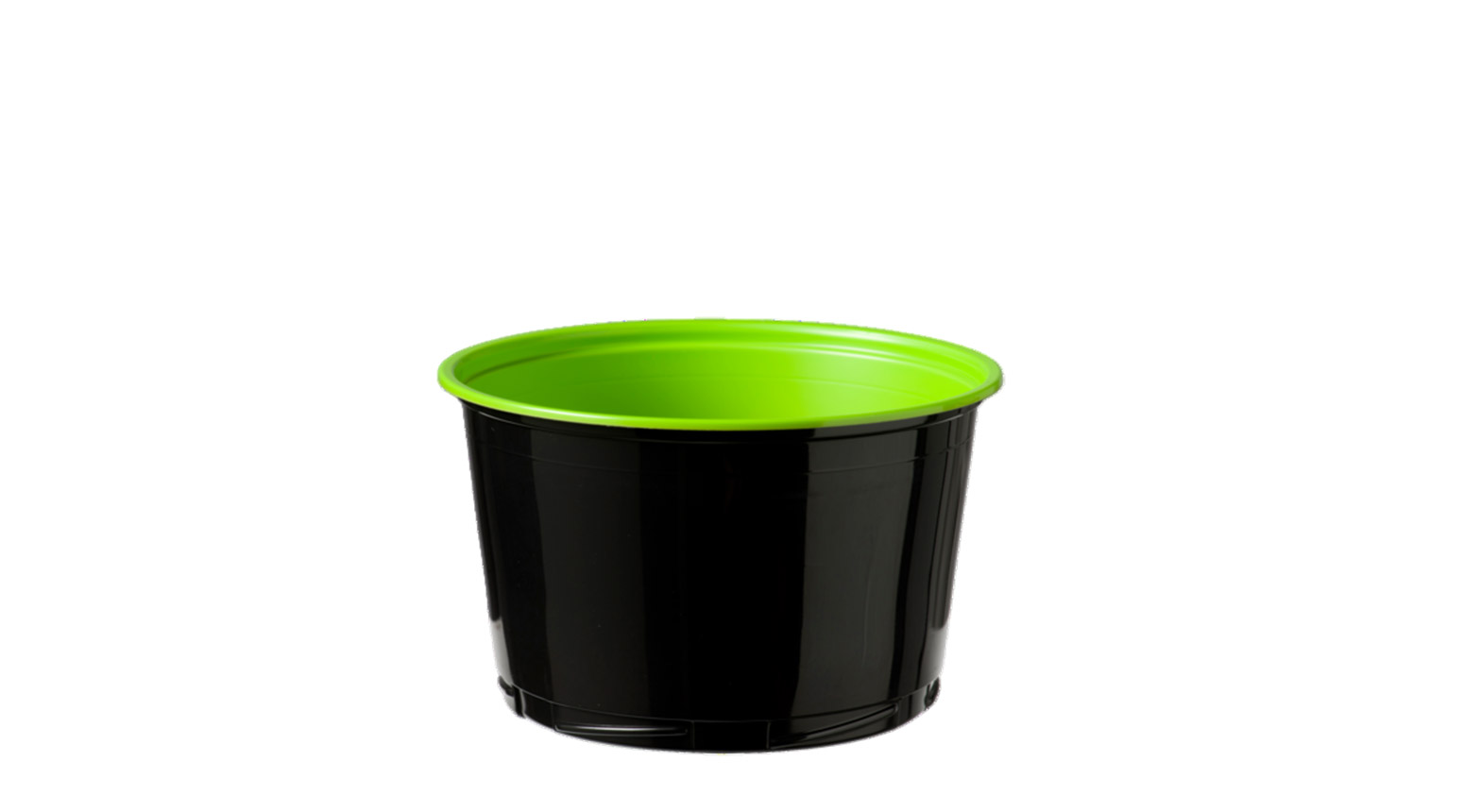 Menübecher Twist & Click, 500 ml, Ø 120 mm, PP, grün/schwarz