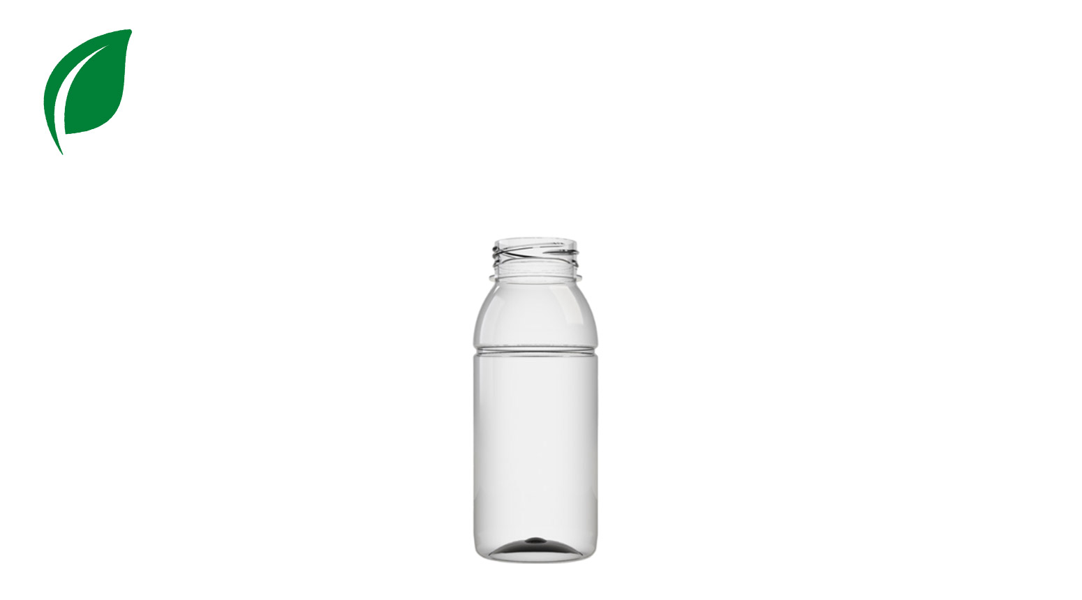 RPET Flaschen, rund, 250 ml, Öffnung Ø 38 mm, gr.M.