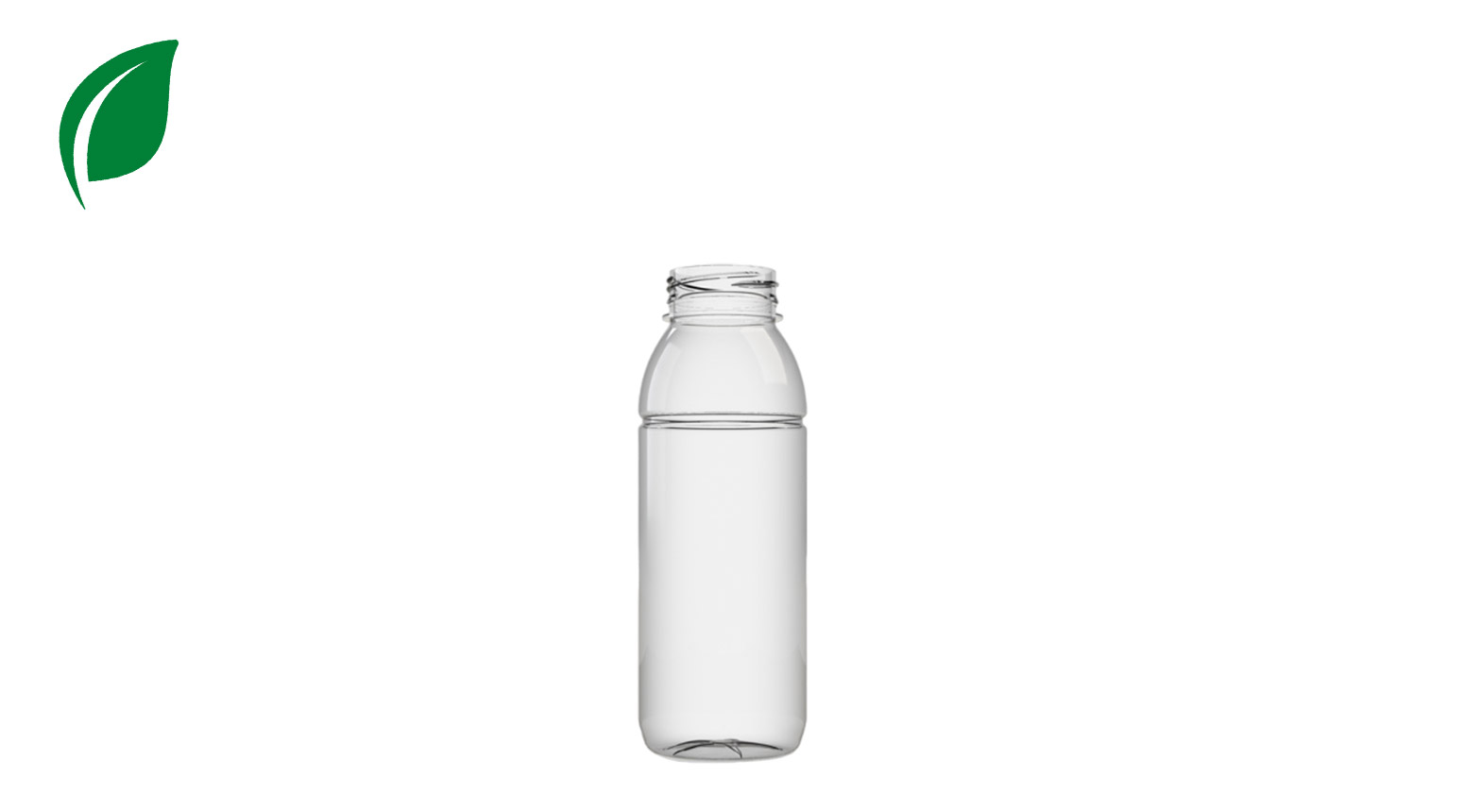 RPET Flaschen, rund, 330 ml, Öffnung Ø 38 mm, gr.M.