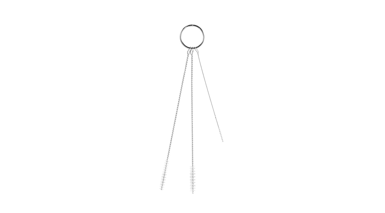 VIKAN Reinigungsset mit 3 Bürsten, weich, 150 mm, Ø 2, Ø 5, Ø 6 mm, weiss