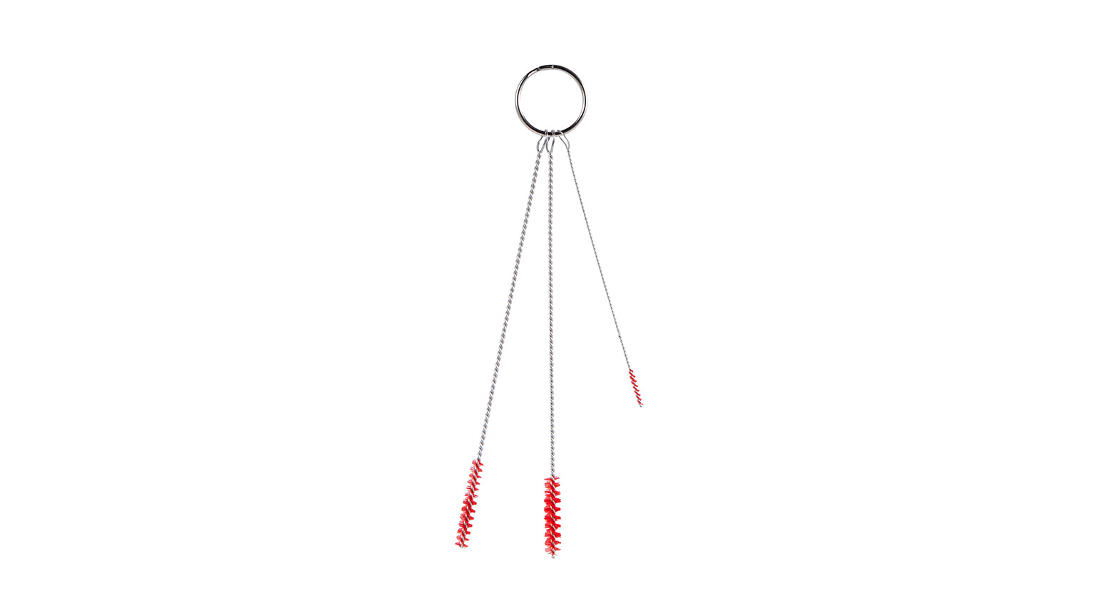 VIKAN Reinigungsset mit 3 Bürsten, weich, 150 mm, Ø 2, Ø 5, Ø 6 mm, rot
