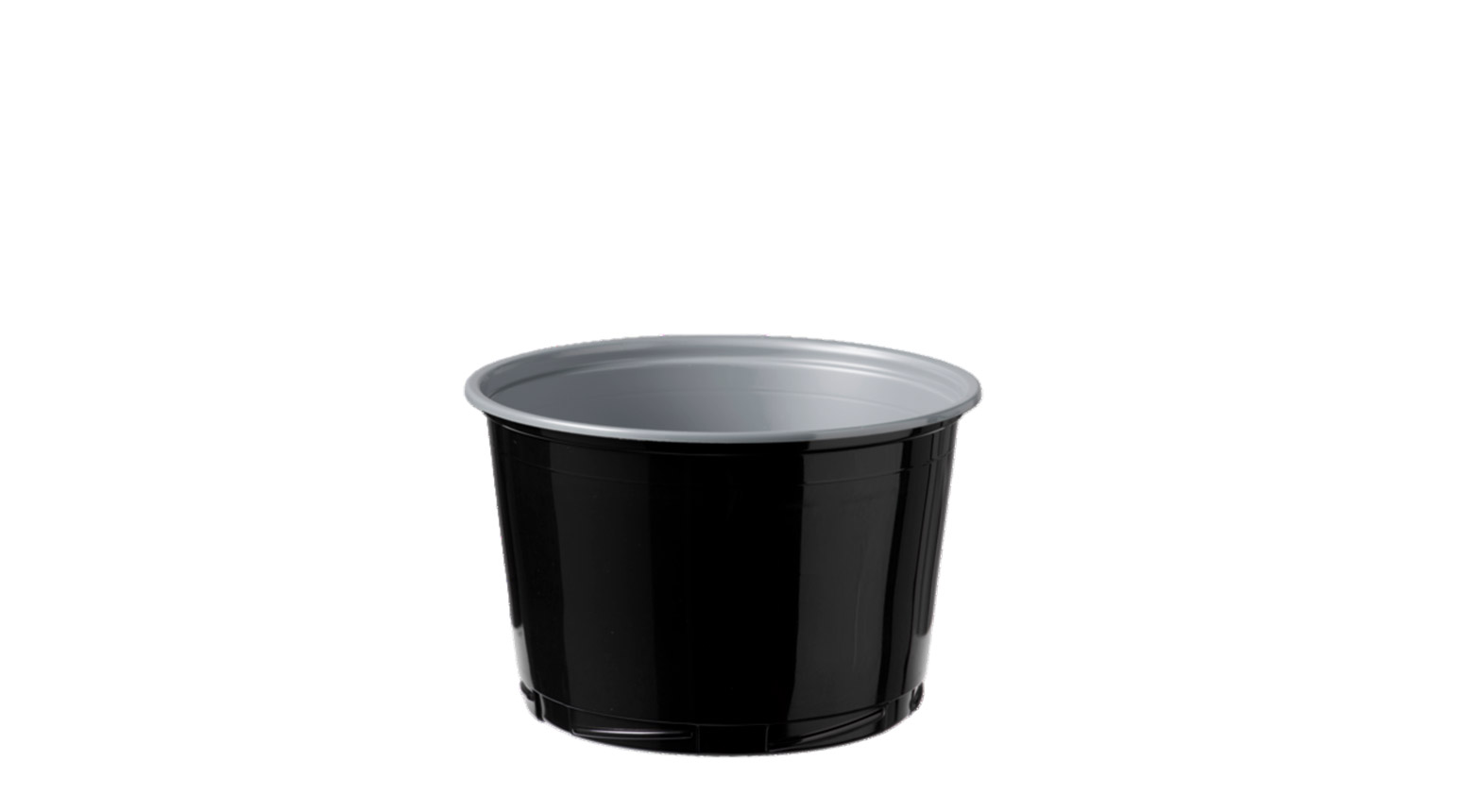 Menübecher Twist & Click, 500 ml, Ø 120 mm, PP, silber/schwarz