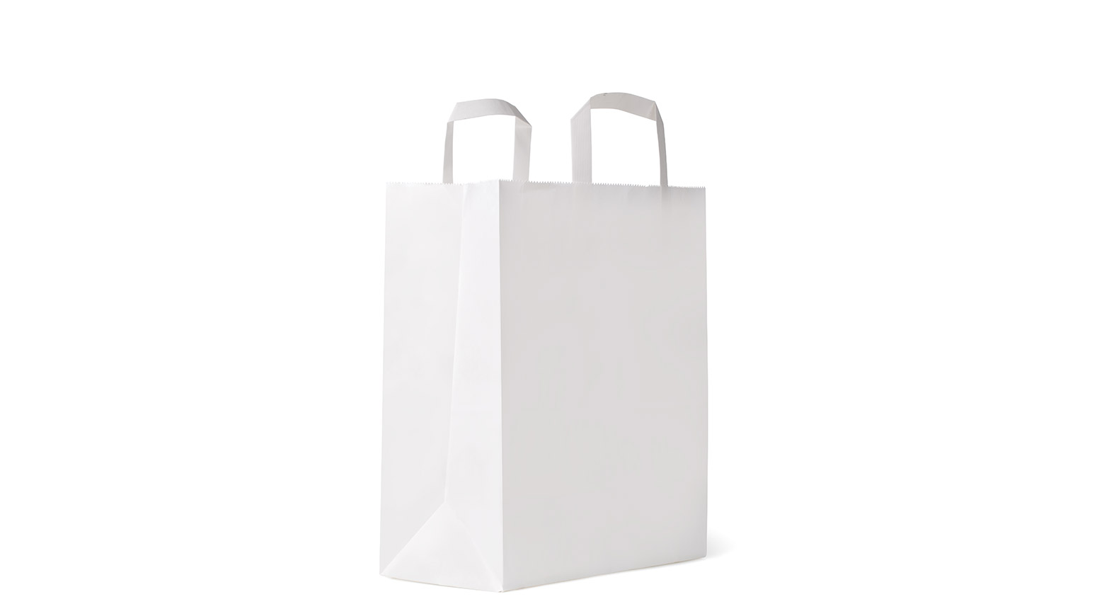 Papiertragetasche mit Henkel weiss