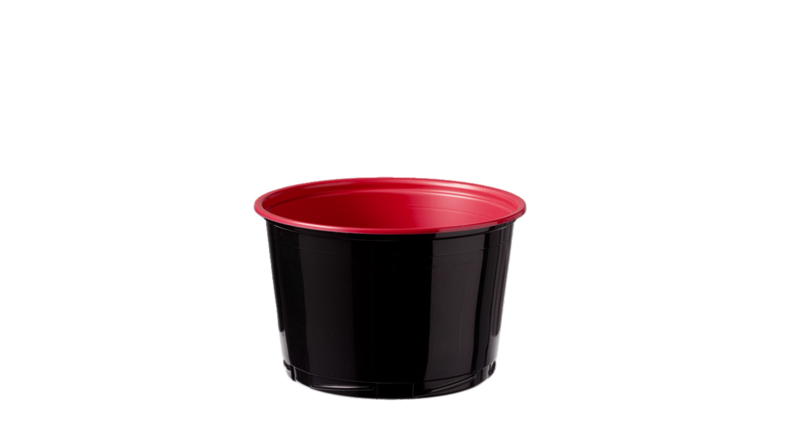 Menübecher Twist & Click, 500 ml, Ø 120 mm, PP, rot/schwarz