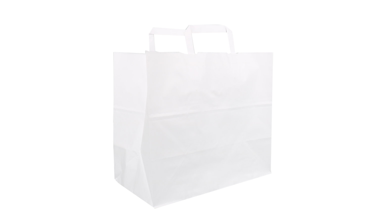 Papiertragetasche mit Henkel weiss