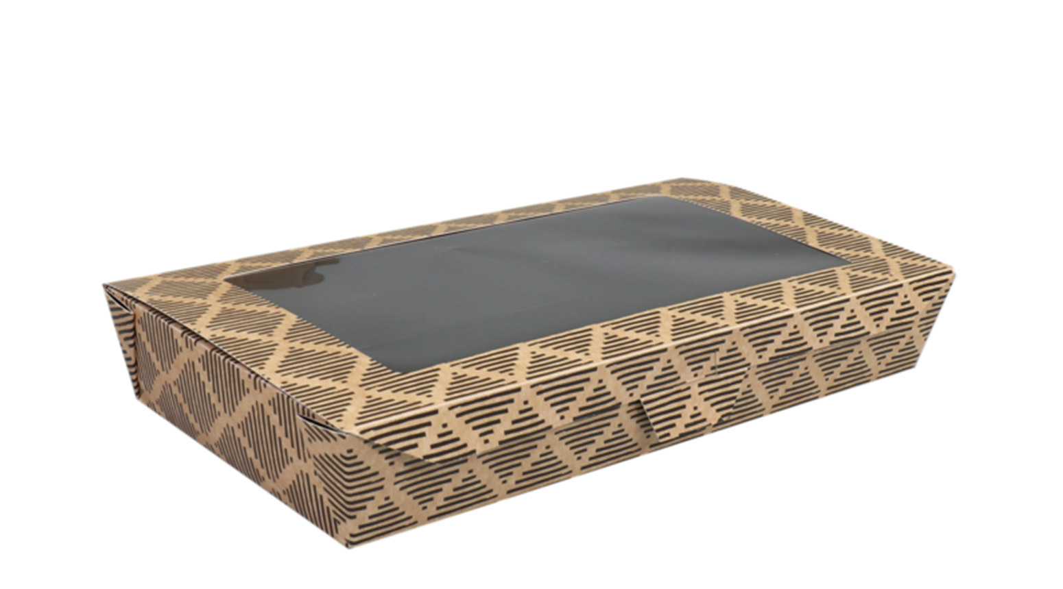 Sushibox mit Sichtfenster, 310 x 155 x 50 mm, Karton/PP, schwarz