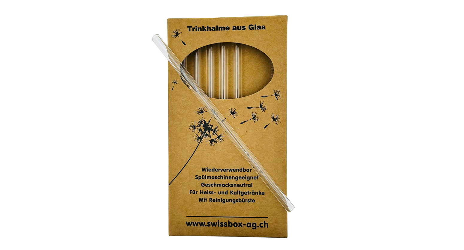 Trinkhalm, Ø 8 x 200 mm, Glas, transparent