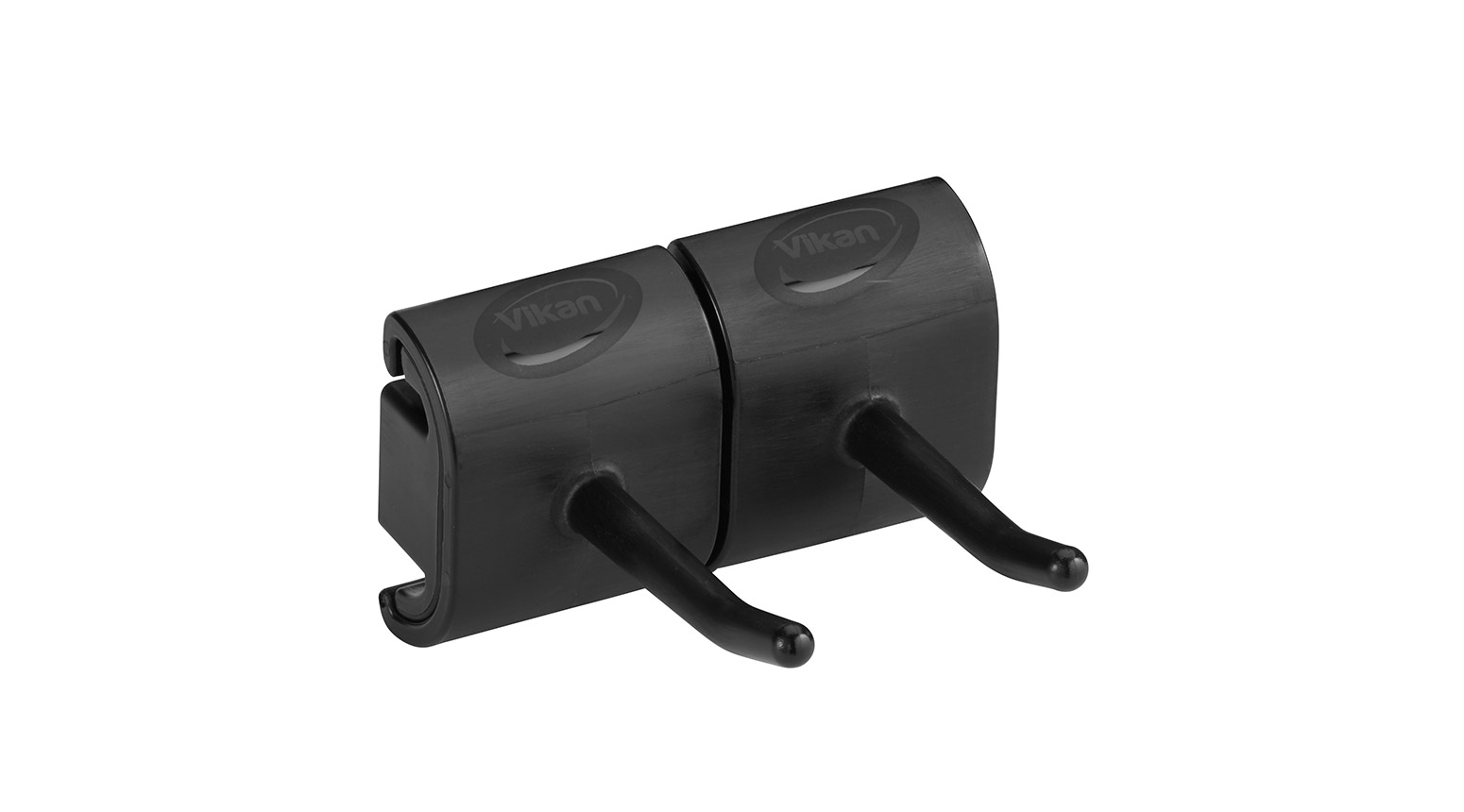 Hygienische Wandhalterung für 2 Produkte, 82 mm, schwarz